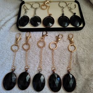 🔑🔗NEW HANDMADE BLACK FACETS KEY CHAINS🔑🔗$15 EA or 2 for $25